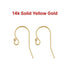 14k SOLID Gold Ball End Ear Wire, (14k-108)